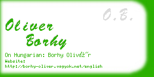oliver borhy business card